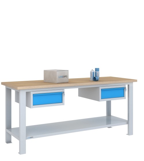 BANCO DA LAVORO 2000x700x885h con 2 cassetti